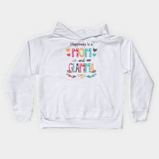 Happiness Is A Mom And Glamma Wildflower Happy Mother's Day Kids Hoodie